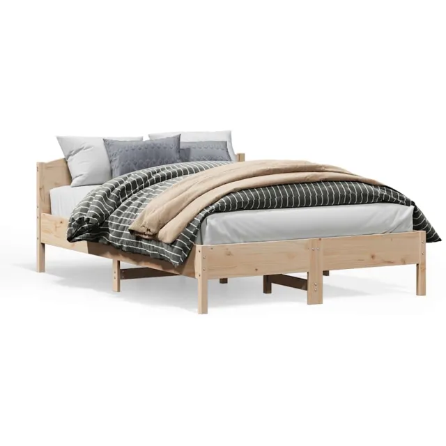 vidaXL Bedframe zonder matras massief grenenhout 140x200 cm bruin