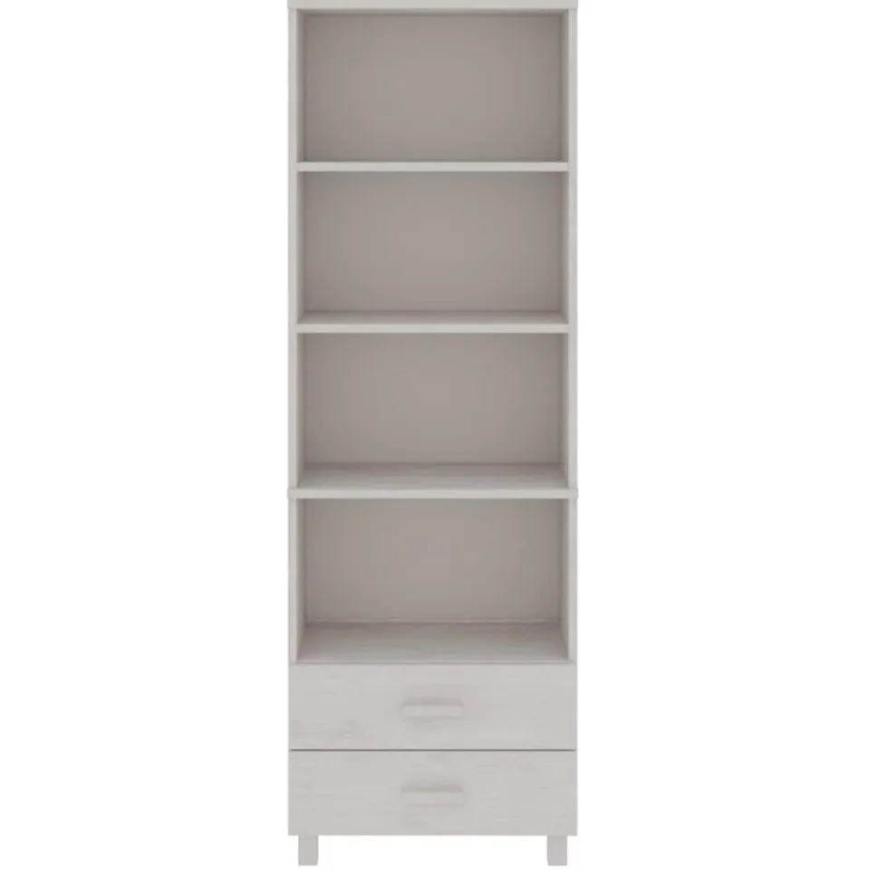 vidaXL Hoge kast HAMAR 60x35x180 cm massief grenenhout wit, foto 3