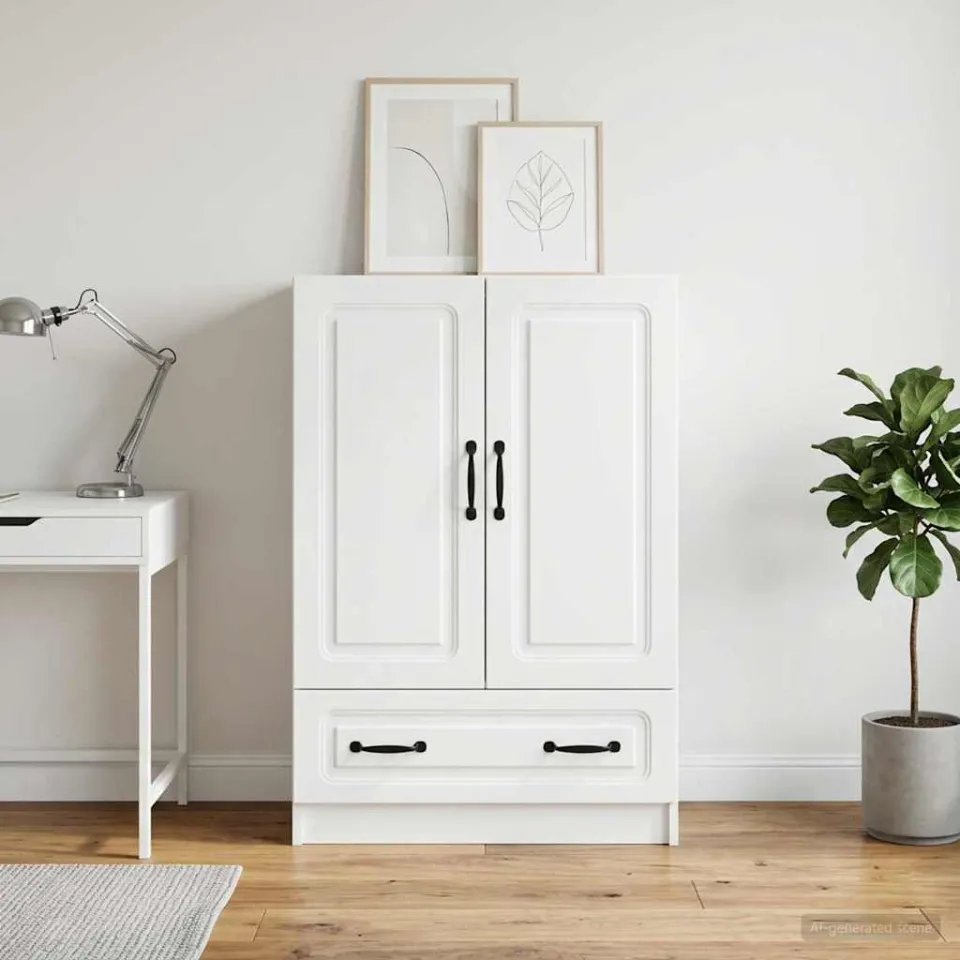 vidaXL Dressoir Wit 66 x 34,5 x 92 cm Bewerkt hout, foto 3