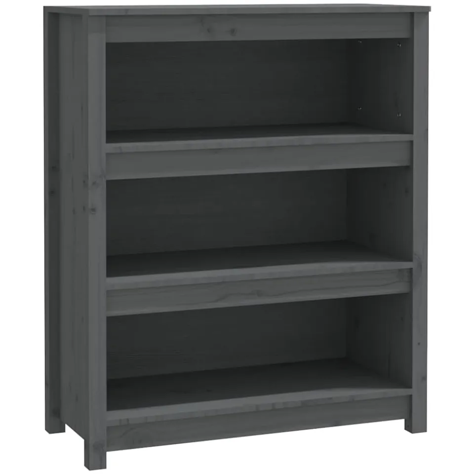vidaXL Boekenkast 80x35x97 cm massief grenenhout grijs