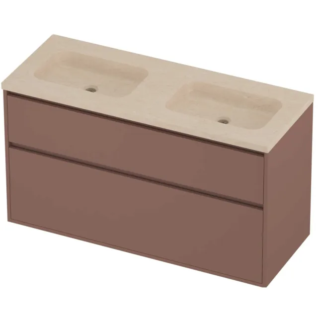 Proline Rollo Badmeubelset Hardsteen Elegant Dubbel 120x46x67 cm Sand Stone Beauty Blush Rosé Goud