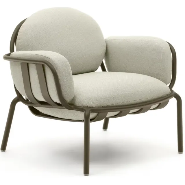 Kave Home Joncols outdoor fauteuil beige Beige/Groen