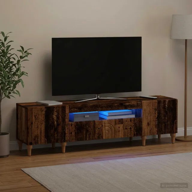vidaXL LED tv-meubel ALKMAAR 153 x 35 x 43 cm Oud hout Bewerkt hout Bruin