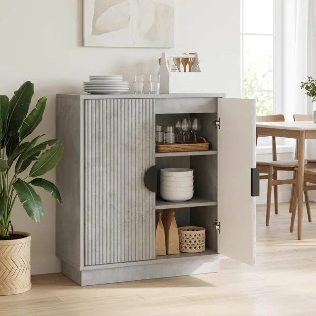 vidaXL Dressoir VENRAY Betongrijs 66 x 33 x 77,5 cm Bewerkt hout grijs, foto 2