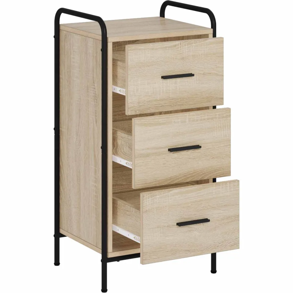vidaXL Dressoir Sonoma Eiken 97 x 33 x 81 cm Bewerkt hout Bruin