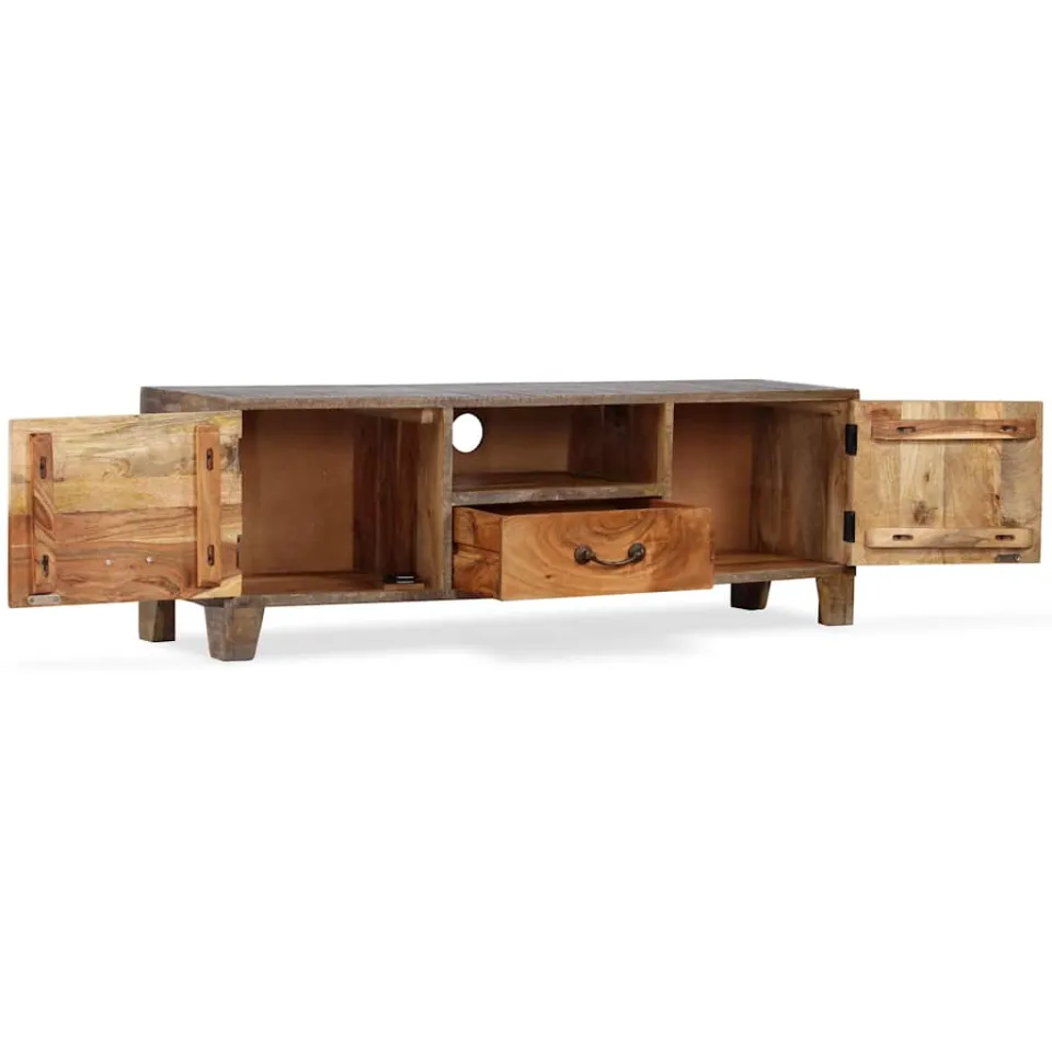 vidaXL Tv-meubel vintage 118x30x40 cm massief hout bruin, foto 3