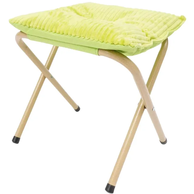 Happiq Opvouwbare voetenbank – Voor thuisgebruik / woonkamer – Lichtgewicht, opvouwbaar, comfortabel met zacht kussen en antislip metalen poten – Kleur: diverse opties (bijv. zwart, grijs, beige, blauw) Fruit Green