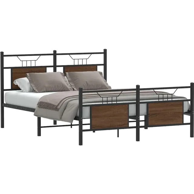 vidaXL Bedframe zonder matras bewerkt hout bruin eikenkleur 150x200 cm