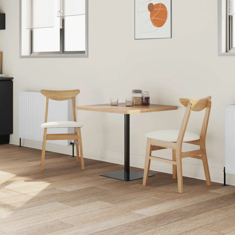 vidaXL Eettafelstoelen 2 st Massief Rubberhout Naturel, foto 3