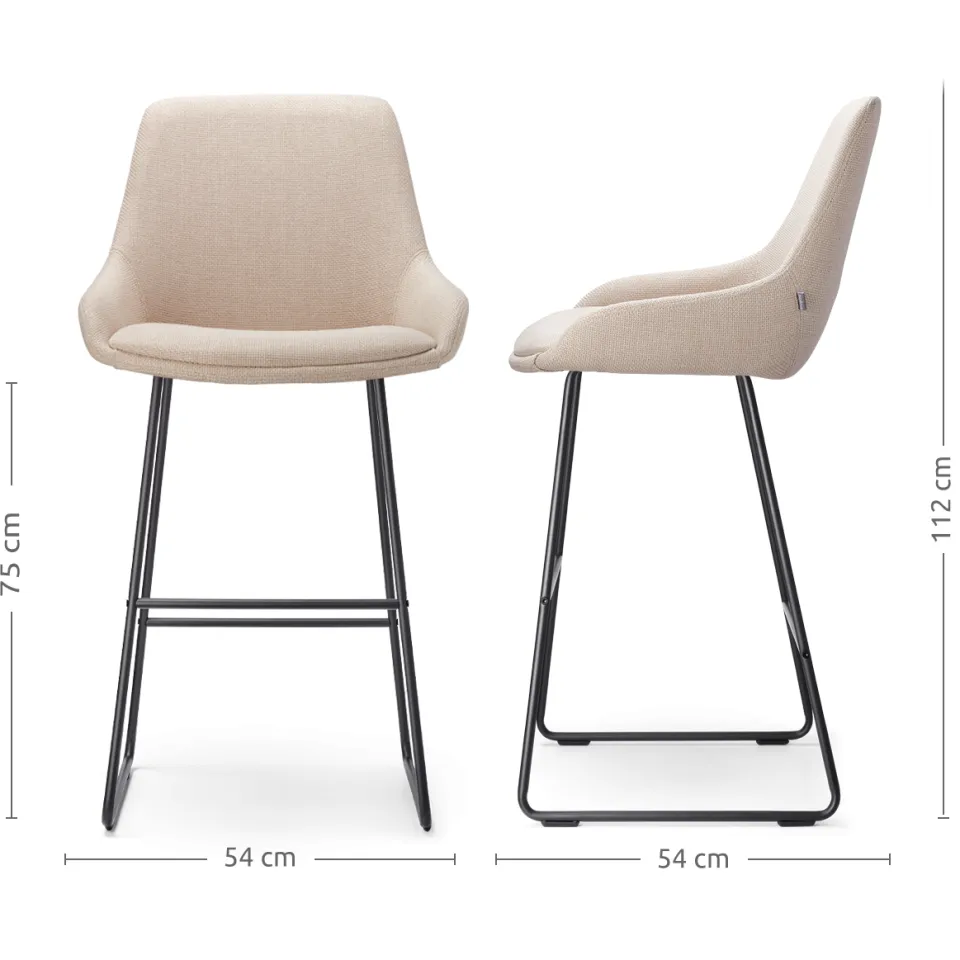 Nolon Nino-Isa barkruk beige - zwart onderstel - 75 cm, foto 3