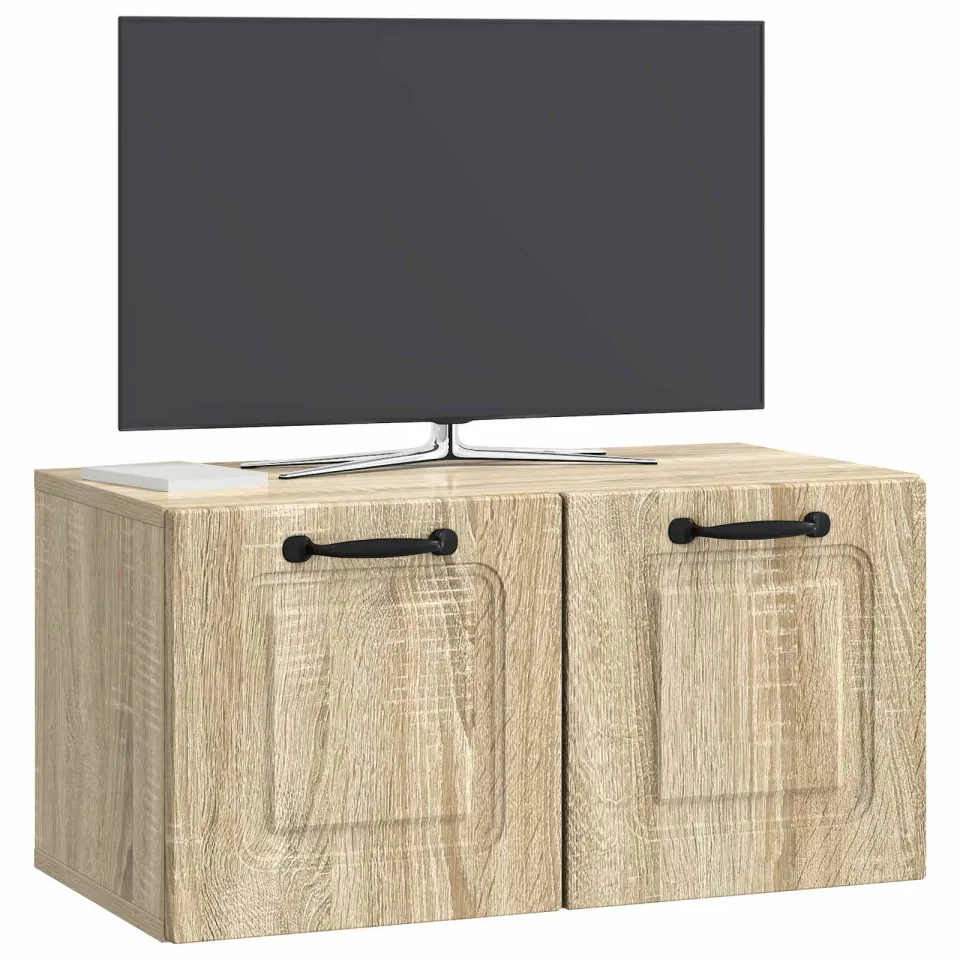 vidaXL Wandbeugel TV-kast Sonoma Eiken 59,5 x 31 x 30 cm Bewerkt hout, foto 3