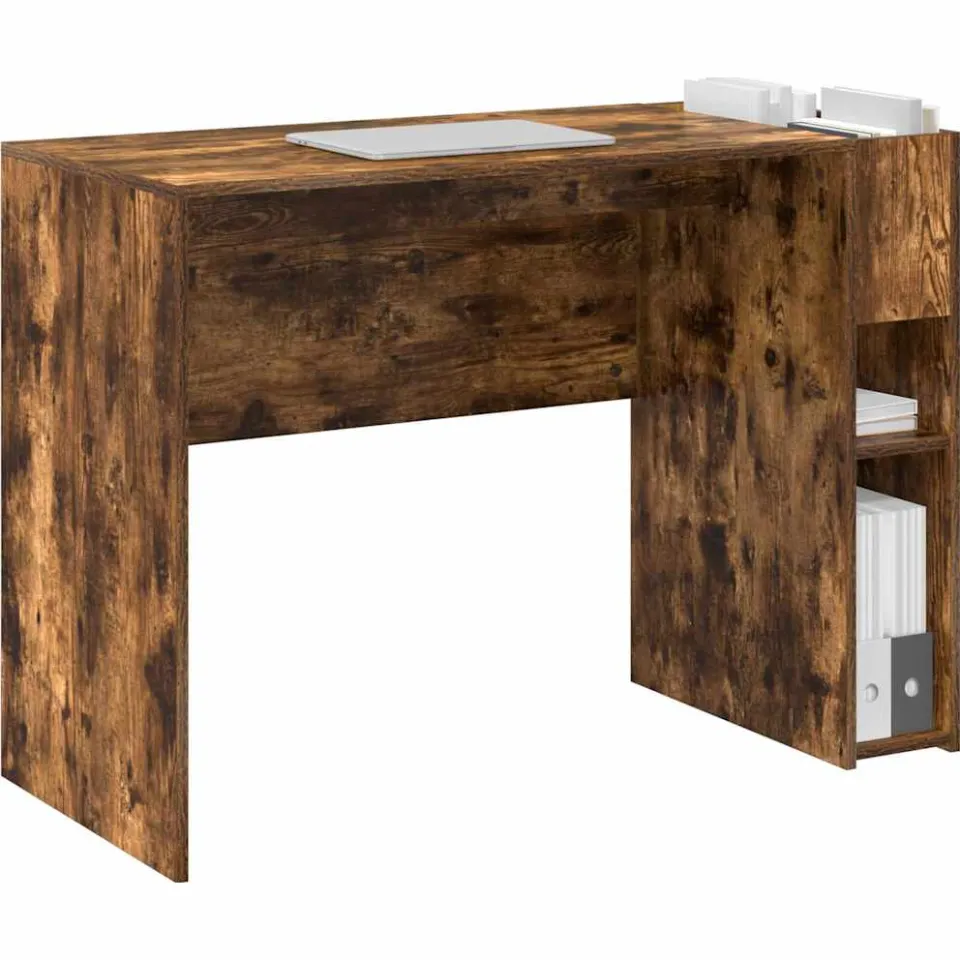vidaXL Bureau Gerookt eiken Bewerkt hout 109 x 50 x 78 cm Bruin