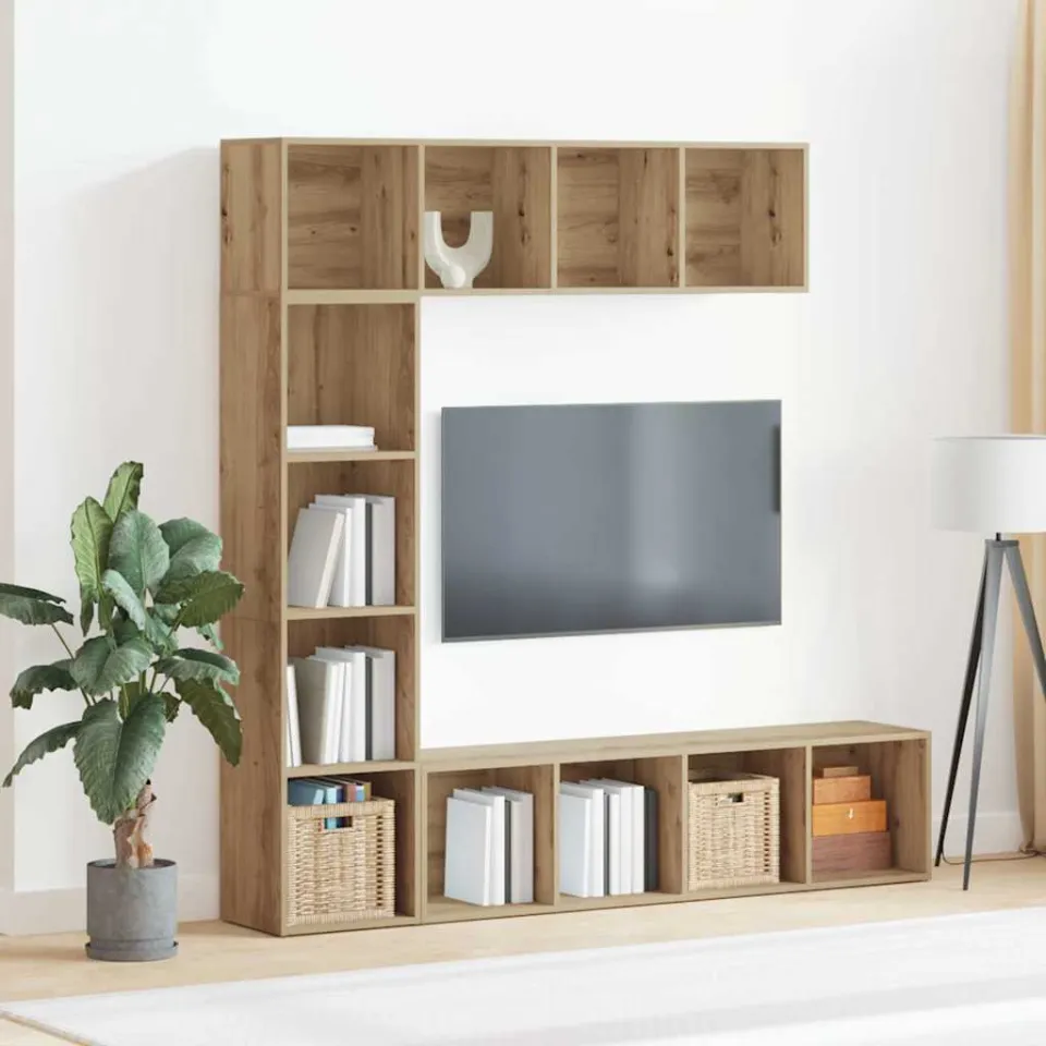 vidaXL Boekenkasten 3 st bewerkt hout artisanaal eikenkleur, foto 2
