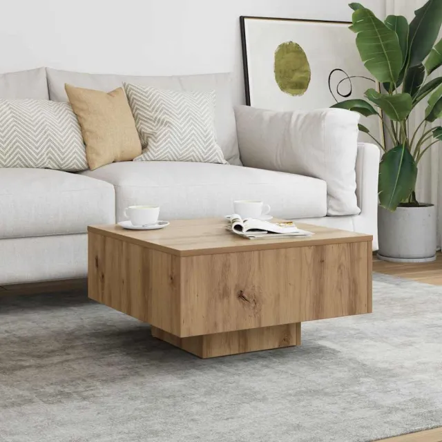 vidaXL Salontafel 60x60x31,5 cm bewerkt hout artisanaal eikenkleur, foto 2