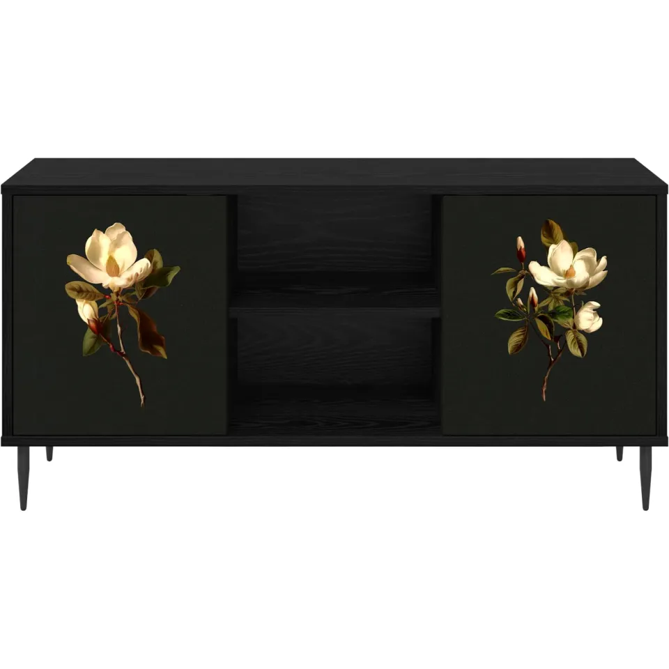 vidaXL Tv-meubel BREMEN 102 x 33 x 51 cm Zwart eiken Bewerkt hout, foto 4