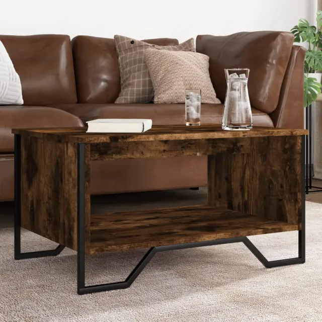 vidaXL Salontafel 75x51x40 cm bewerkt hout gerookt eikenkleurig Bruin