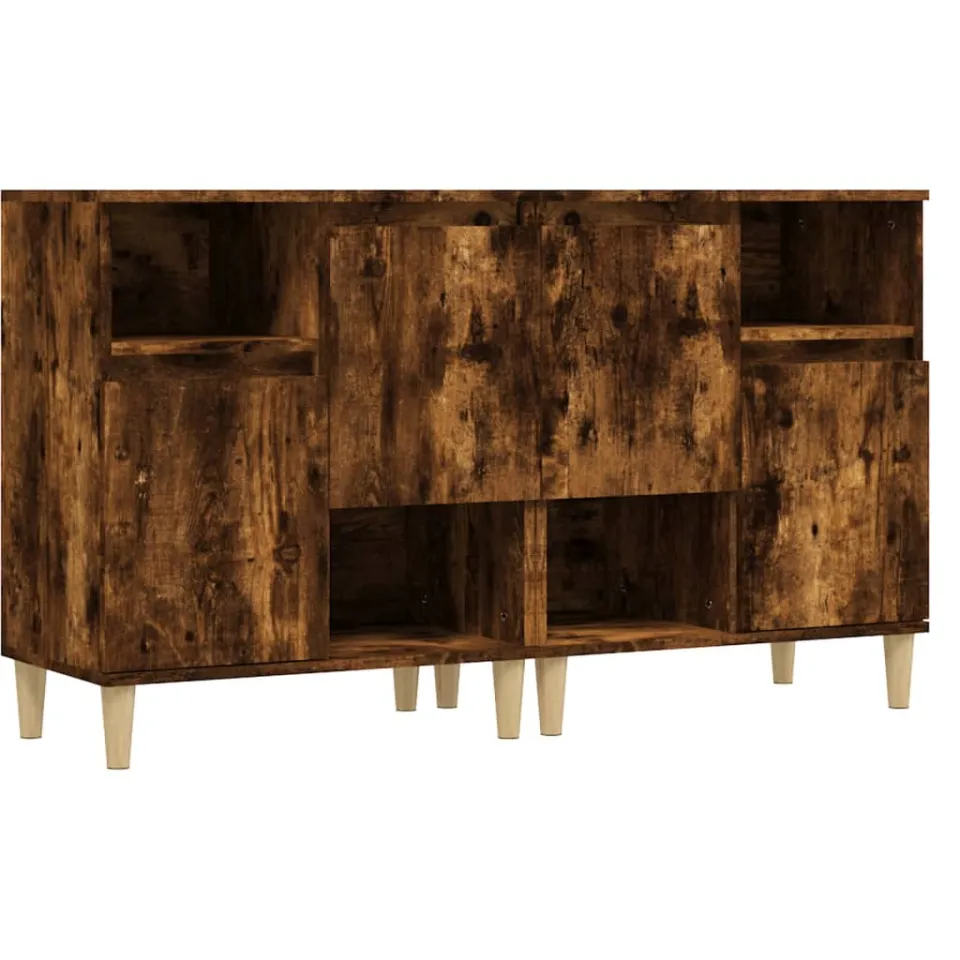 vidaXL Dressoirs 2 st 60x35x70 cm bewerkt hout gerookt eikenkleurig Bruin