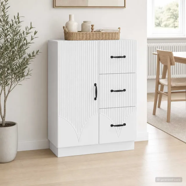vidaXL Dressoir Wit 66 x 34,5 x 87 cm Bewerkt hout, foto 2
