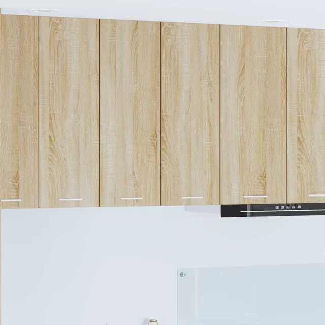vidaXL Hangkast Sonoma eiken en wit 30 x 31 x 80 cm Bewerkt hout Bruin