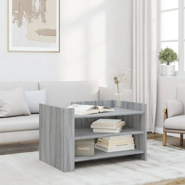 vidaXL Salontafel 80x50x50 cm bewerkt hout grijs sonoma eikenkleur, foto 2