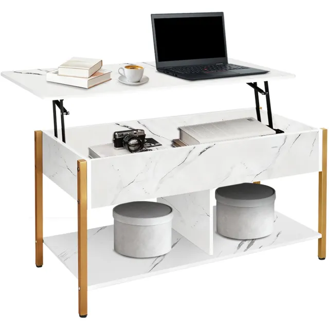 PIPIPOXER Salontafel – Rechthoekig – 90x48x62 cm– Woonkamer Tafel,Marmer