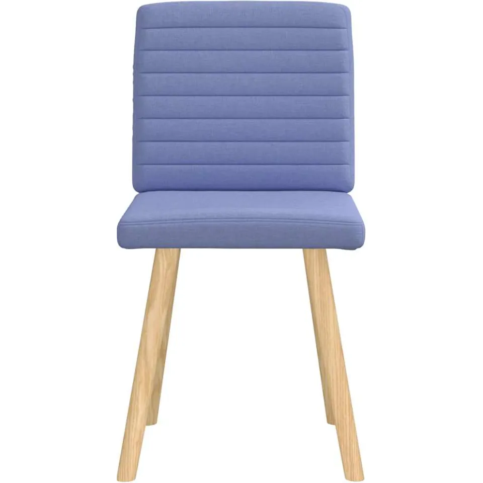 vidaXL Eetkamerstoelen 2 st stof jeansblauw blauw, foto 4