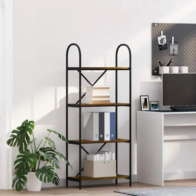 vidaXL Boekenkast 4-laags 60 x 30 x 146 cm Bewerkt hout Gerookt eiken, foto 2
