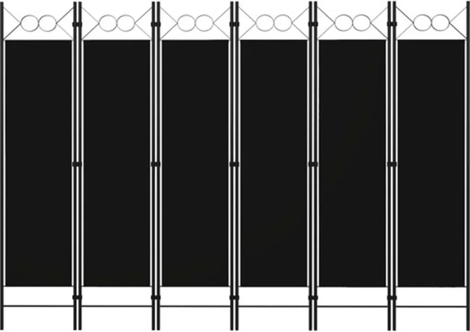 vidaXL Kamerscherm met 6 panelen 240x180 cm zwart, foto 3