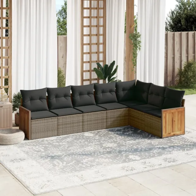 vidaXL Patio Sofa Set 7-zits Grey, foto 2