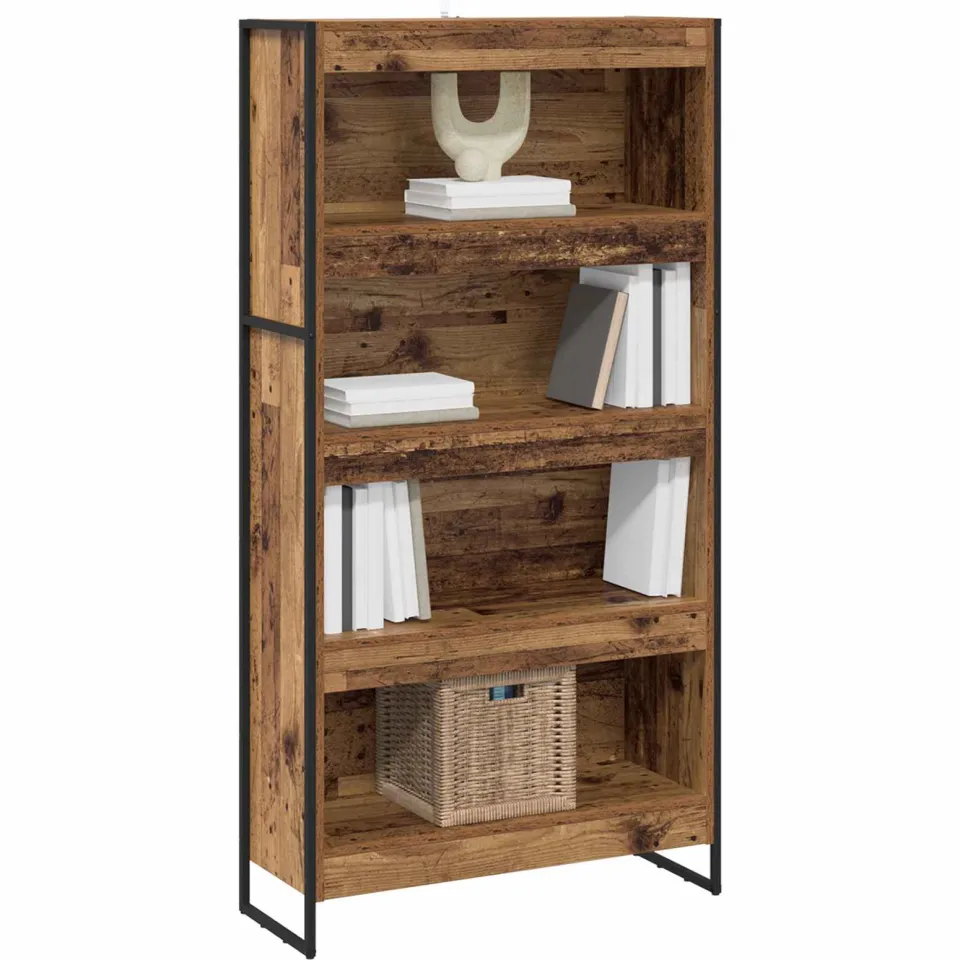 vidaXL Boekenkast 80 x 30 x 155 cm Bewerkt hout Oud Hout Bruin