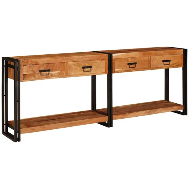 vidaXL Wandtafels - 2 - st - Bruin - 200 - x - 33 - x - 75 - cm - Massief - Acacia - Hout