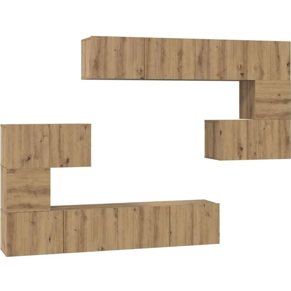 vidaXL Tv-meubelset 8 st 80 x 30 x 30 cm Artisan Eiken Bruin