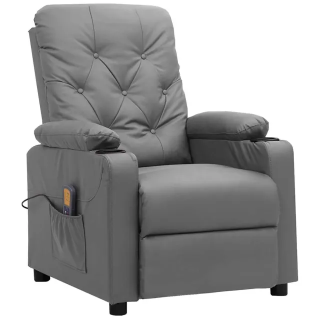 vidaXL Massagestoel kunstleer grijs