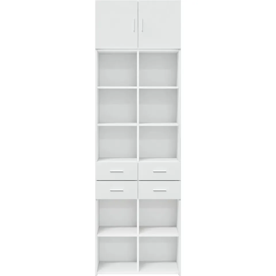 vidaXL Opbergkast 70x42,5x225 cm bewerkt hout wit
