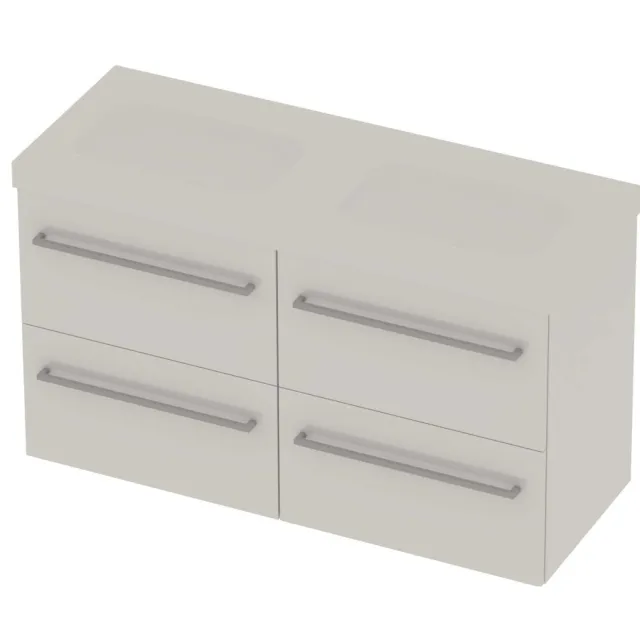 Basic-Line Moby 46 Badmeubelset Polystone 120x46x66 cm M46mwdhw2x600 Ice White Mat Wit