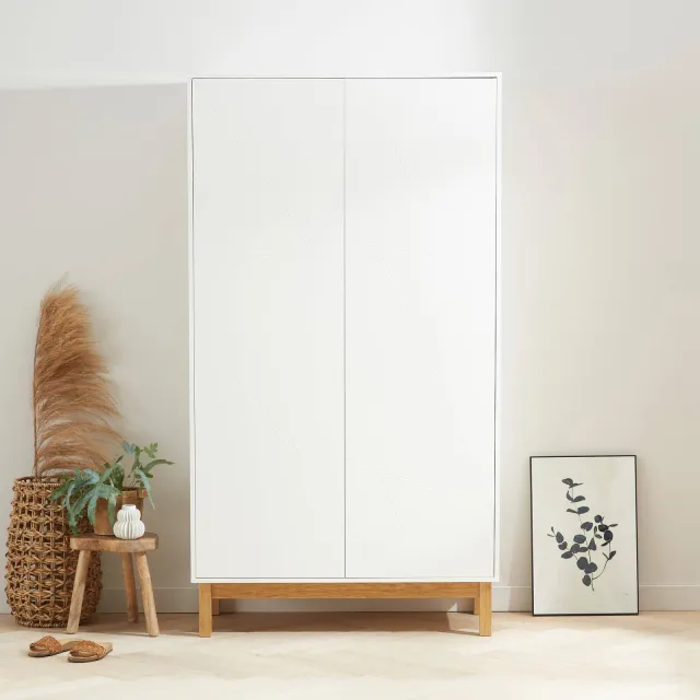 NOUS Living Arca kledingkast wit Wit/naturel