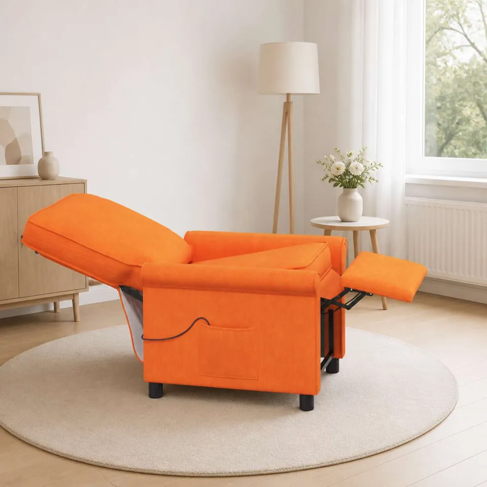 vidaXL Massage-relaxstoel Oranje 69 x 95 x 101 cm Stof, foto 4