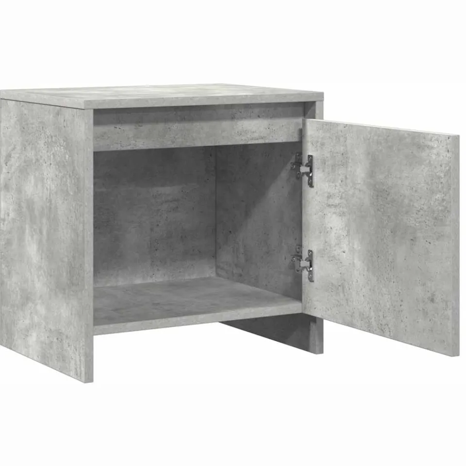 vidaXL Nachtkastje 45x34x44,5 cm bewerkt hout betongrijs grijs, foto 4