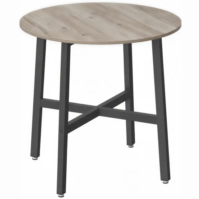 Vasagle Eettafel - Kleine Eettafel in Industrieel Design - Voor Keuken Kantoor en Woonkamer Greige gemêleerd-Inktzwart