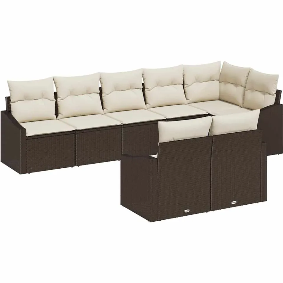 vidaXL Bankstel 8 st Bruin poly rattan, foto 4
