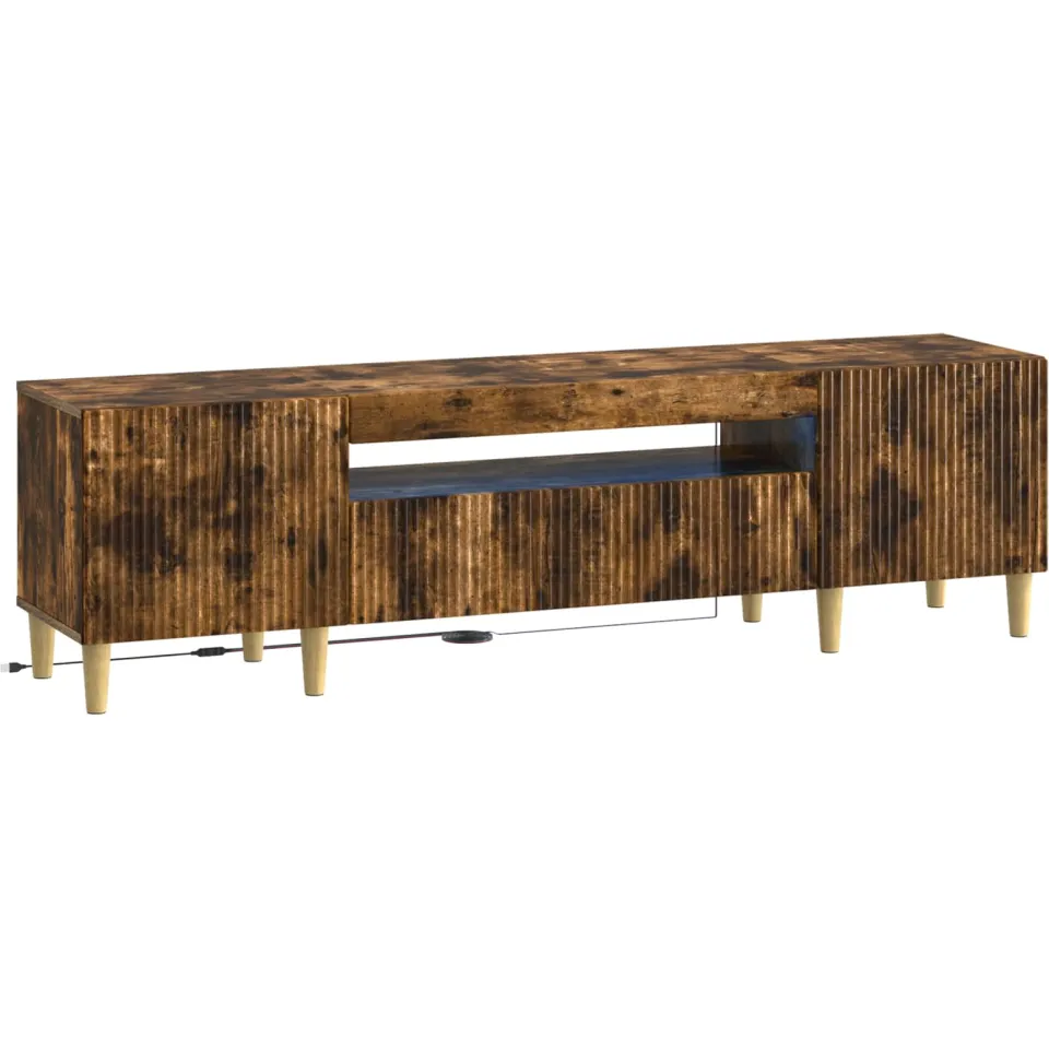 vidaXL LED tv-meubel ARNHEM 153 x 35 x 43 cm Gerookt eiken, foto 3