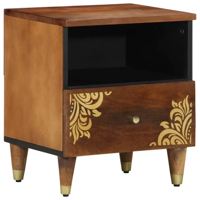vidaXL Nachtkastje Honingbruin 40 x 33 x 46 cm Massief Mango Hout