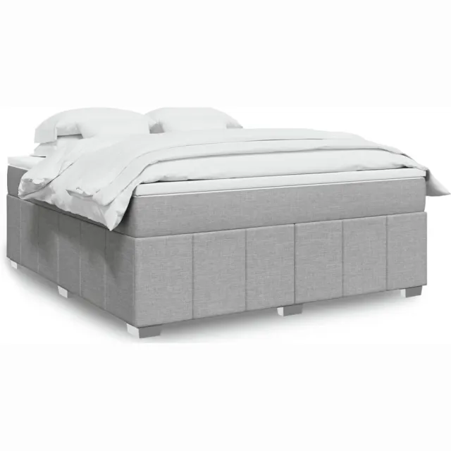 vidaXL Boxspring met matras stof lichtgrijs 180x200 cm grijs