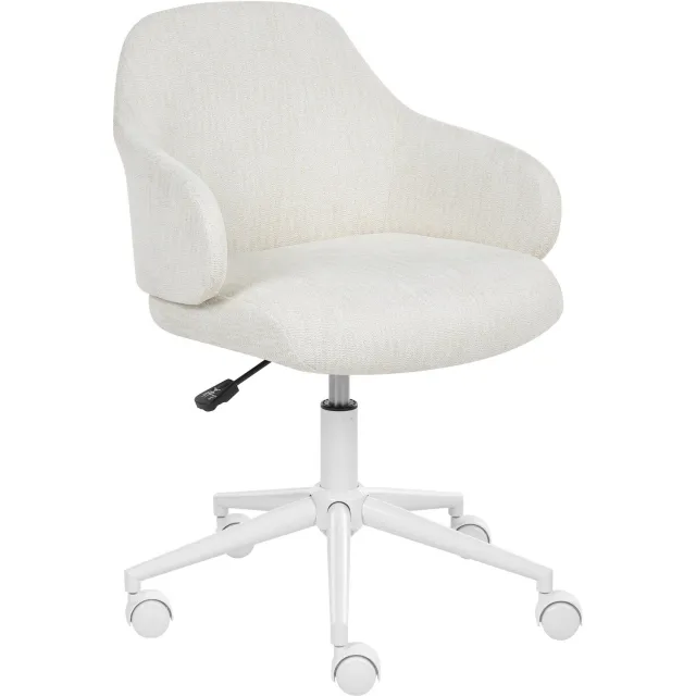 Beliani RIVLAV - Bureaustoel - Gebroken wit - Polyester