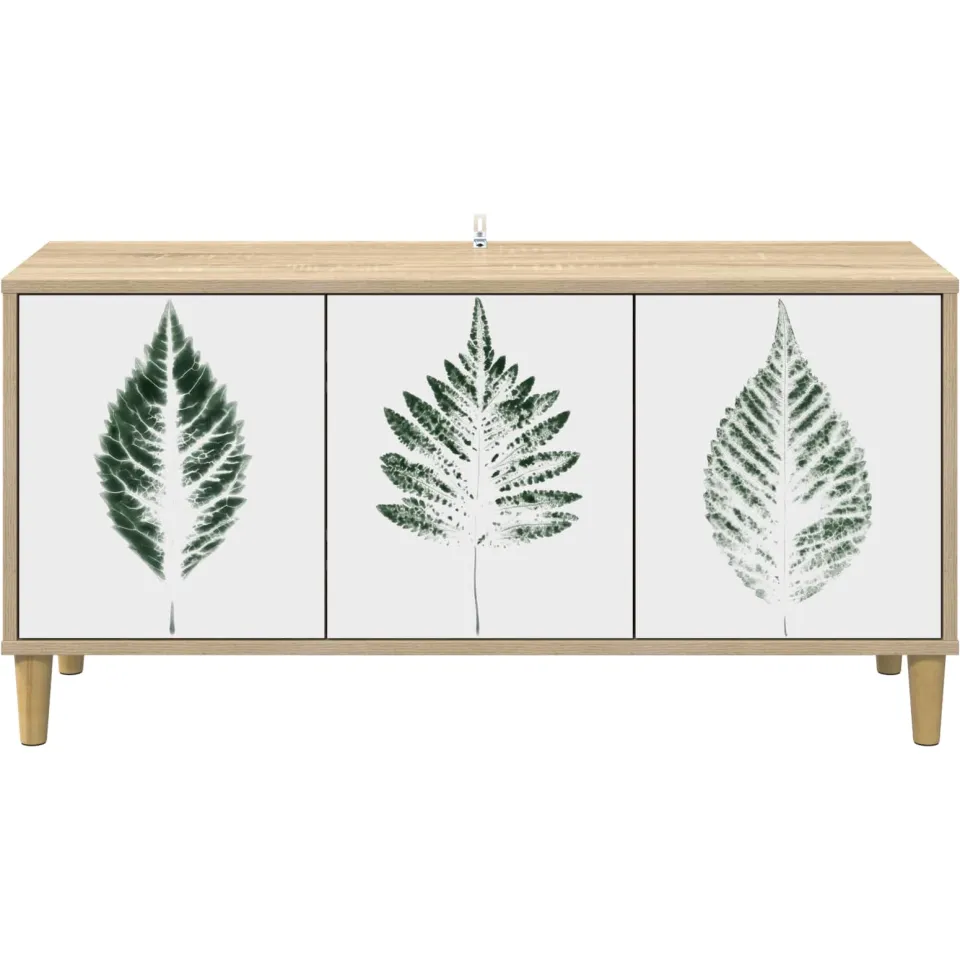 vidaXL Tv-meubel HANAU 102 x 33 x 50 cm Sonoma Bewerkt hout bruin, foto 4