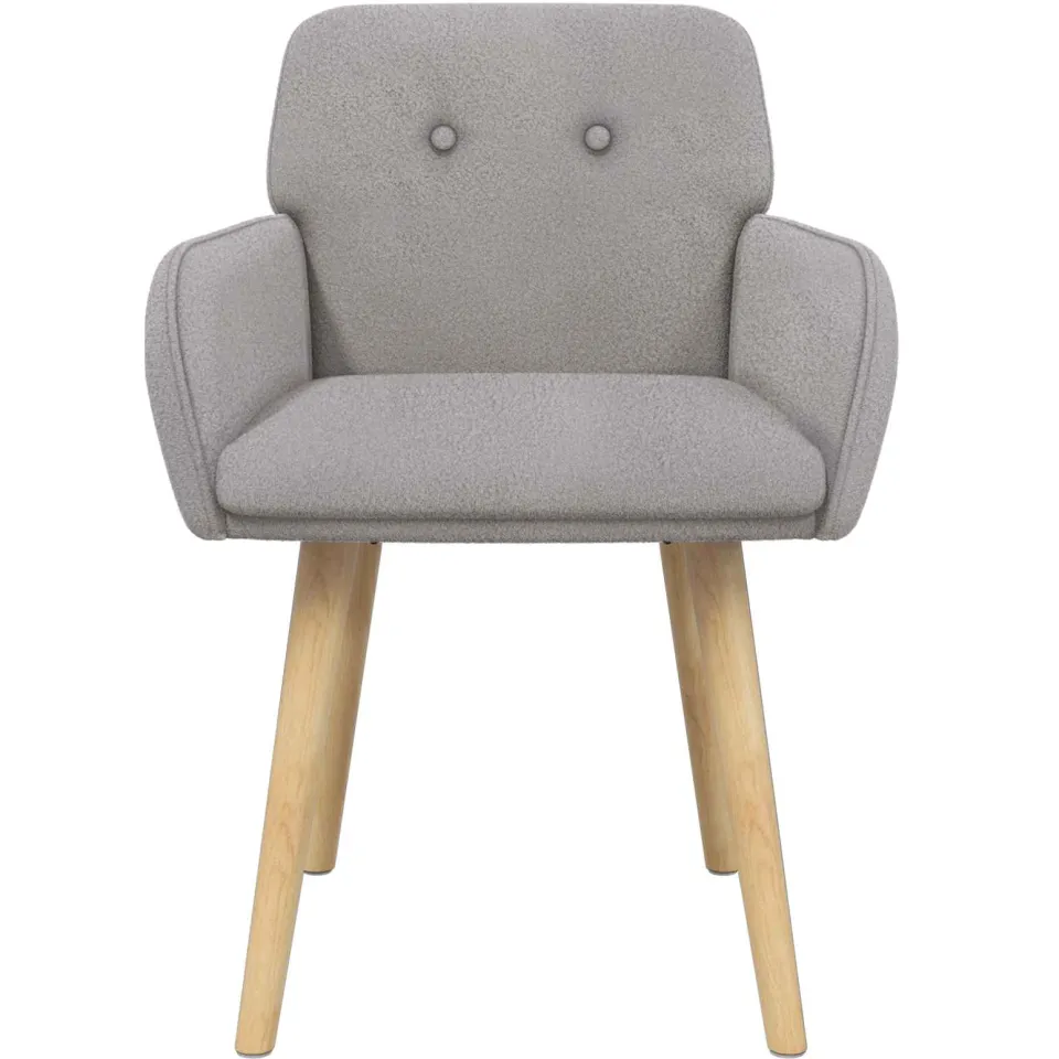 vidaXL Eettafelstoelen 2 st Bouclé Lichtgrijs 59 x 56,5 x 85 cm