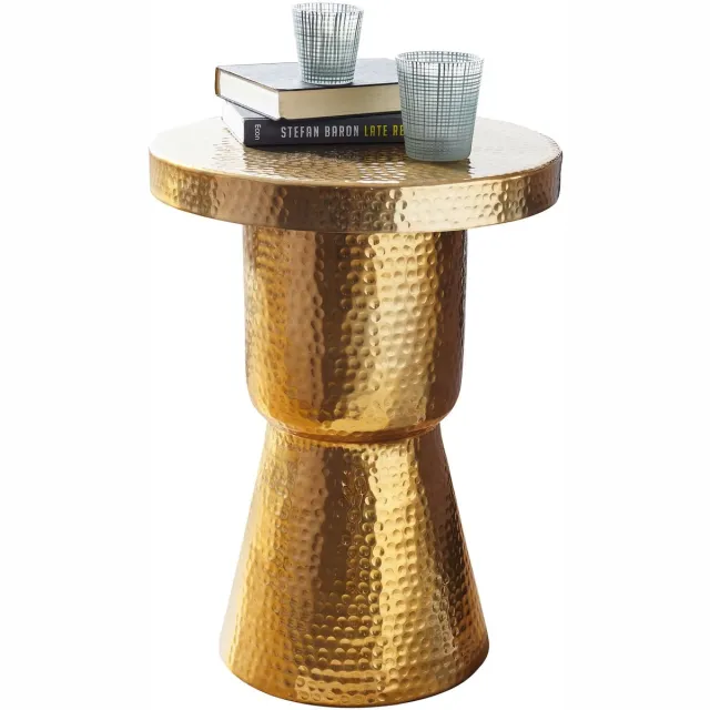 Wohnling Bijzettafel DELYLA aluminium goud 59 cm hoog - WL5.480 Zie omschrijving