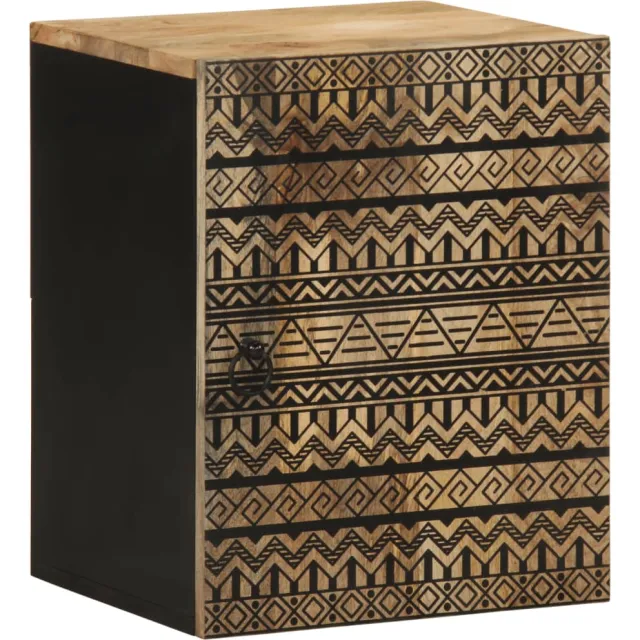 vidaXL Badkamerwandkast 38x33,5x48 cm massief mangohout zwart