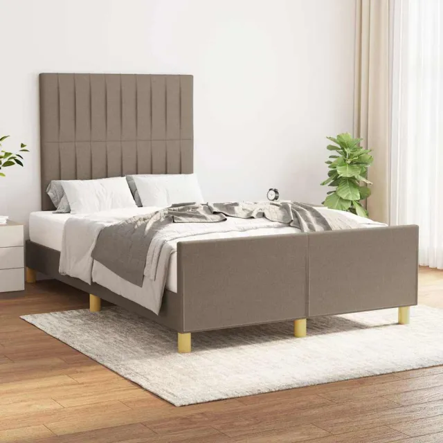 vidaXL Bedframe zonder matras 120x190 cm stof taupe