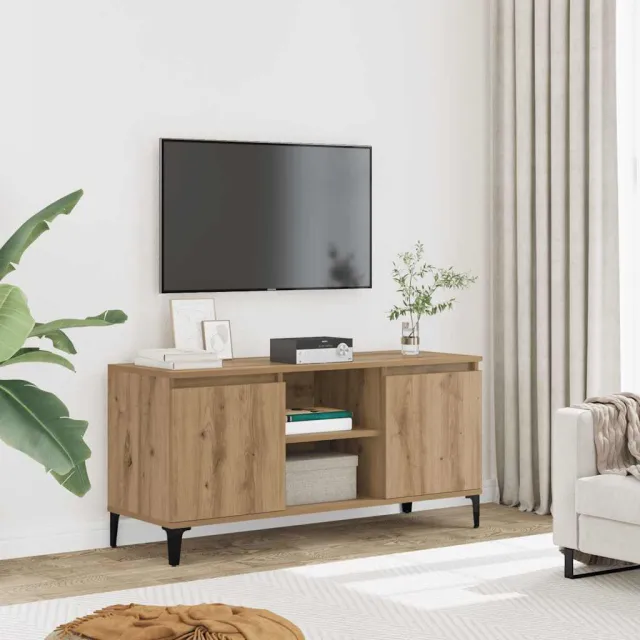 vidaXL Tv-meubel 102x35x50 cm bewerkt hout artisanaal eikenkleur, foto 2